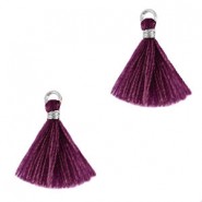 Quaste Ibiza Style 1.5cm Silver - aubergine purple